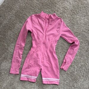 SHEIN Pink Long Sleeve Romper